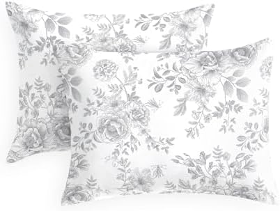 Wake In Cloud Grey Vintage Flower Pillowcases
