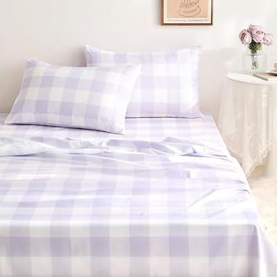 Lilac Gingham Sheet Set