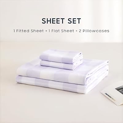 Lilac Gingham Sheet Set - view 2