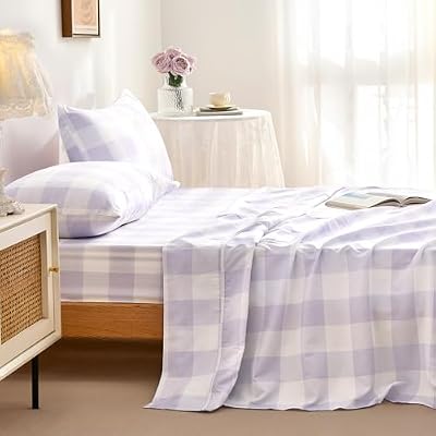 Lilac Gingham Sheet Set - view 3