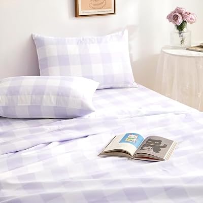Lilac Gingham Sheet Set - view 4