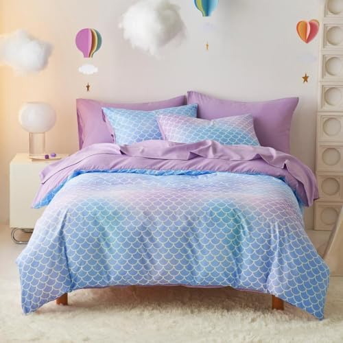 Wake In Cloud Mermaid Scales Kids Bedding Set (5-Piece)