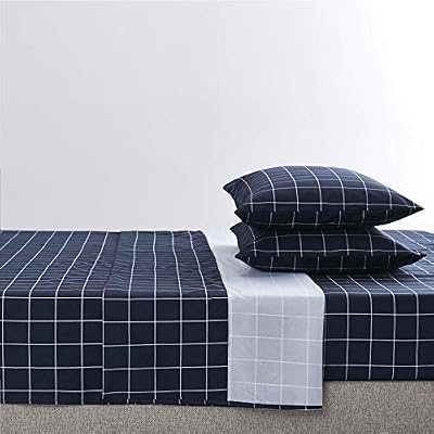 Navy Checkered Grid Sheet Set - view 2