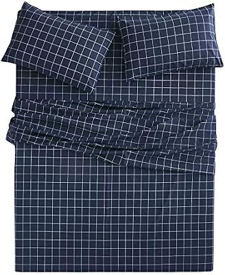 Navy Checkered Grid Sheet Set - view 3