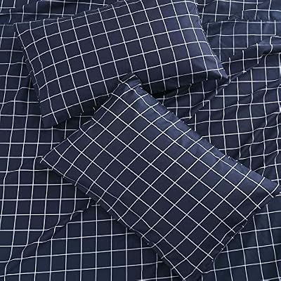 Navy Checkered Grid Sheet Set - view 4