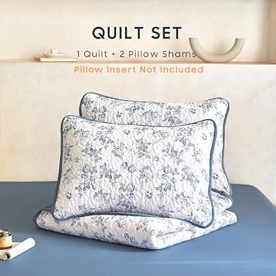 Navy Coquette Flower Quilt Set - view 2