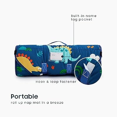 Navy Dinosaur Cot Nap Mat - view 3