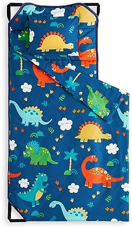 Wake In Cloud Navy Dinosaur Cot Nap Mat