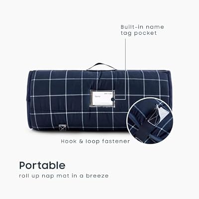 Navy Gingham Grid Nap Mat - view 3
