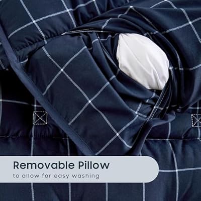 Navy Gingham Grid Nap Mat - view 4