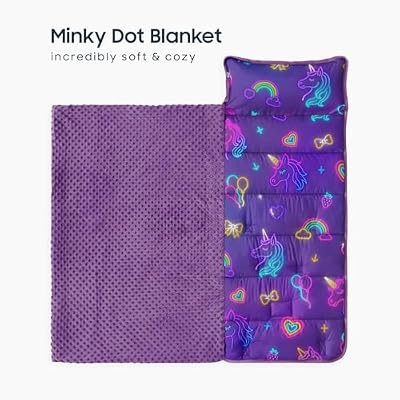 Neon Unicorn Minky Nap Mat - view 2