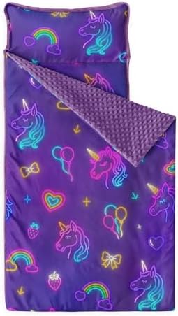 Wake In Cloud Neon Unicorn Minky Nap Mat