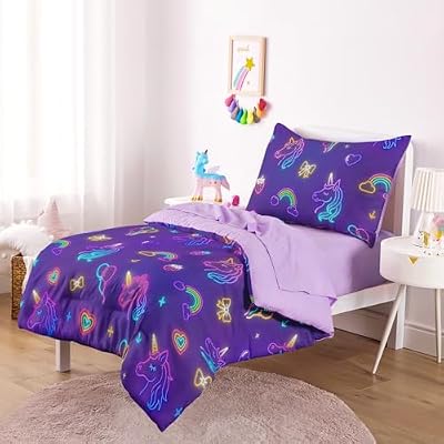 Neon Unicorn Toddler Bedding Set - view 2