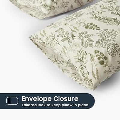 Olive Vintage Botanical Pillowcases - view 3