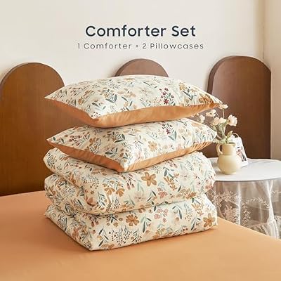 Orange Cream Flower Comforter Set - view 2