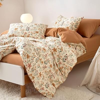 Orange Cream Flower Comforter Set - view 3