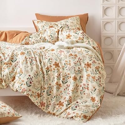 Orange Cream Flower Comforter Set - view 4