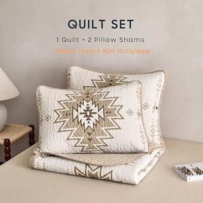 Oversized Aztec Geometric Quilt Set - view 2