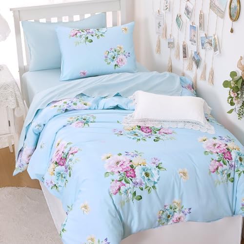 Wake In Cloud Pastel Spring Flowers Comforter Set