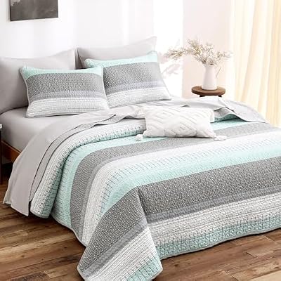 Patchwork Stripe Quilt Set - view 4