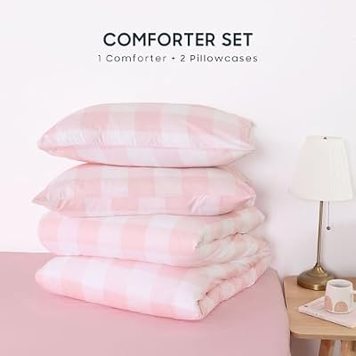 Pink Gingham Comforter Set - view 2
