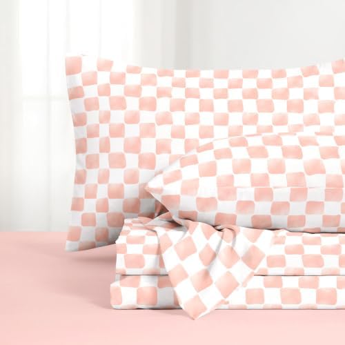 Wake In Cloud Pink Gingham Sheet Set