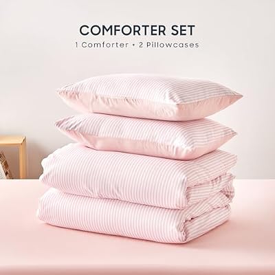 Pink Ticking Pinstripe Comforter Set - view 2