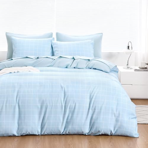 Wake In Cloud Preppy Grid Comforter Set