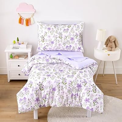 Purple Blossom Toddler Bedding Set