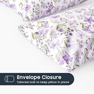 Purple Botanical Flower Pillowcases - view 3