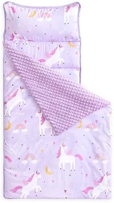 Purple Unicorn Rainbow Minky Nap Mat