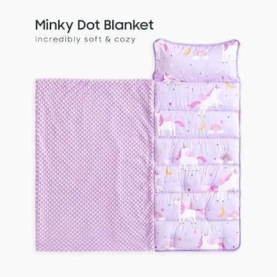 Purple Unicorn Rainbow Minky Nap Mat - view 2