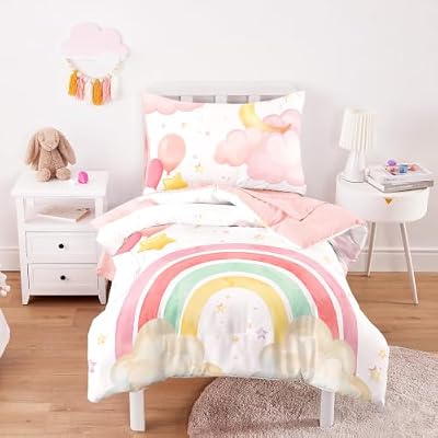 Rainbow Clouds Toddler Bedding Set