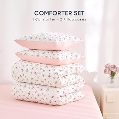 Red Watercolor Floral Comforter Set - view 2