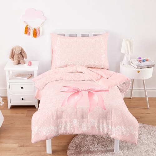 Wake In Cloud Ribbon Bow Lace Toddler Bedding Set