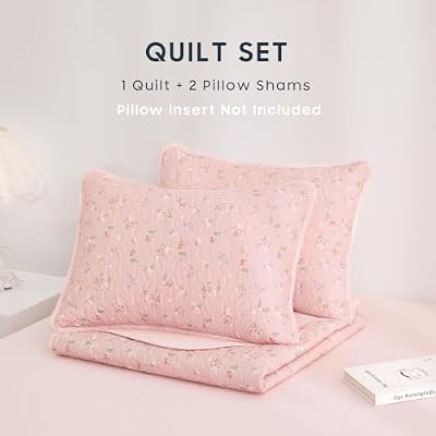 Shabby Chic Rose Cotton Quilt Set - view 2