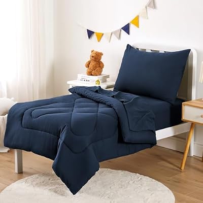 Solid Navy Toddler Bedding Set (4-Piece) - view 2