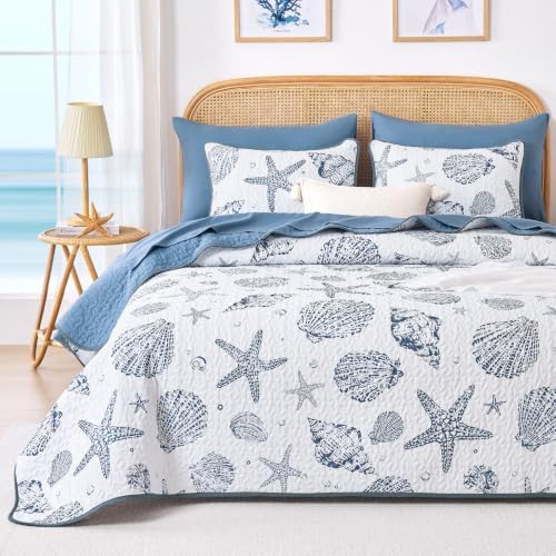 Wake In Cloud Starfish Seashell Quilt Set