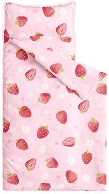 Strawberry Flowers Toddler Nap Mat