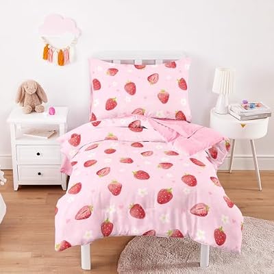 Strawberry Heart Toddler Bedding Set