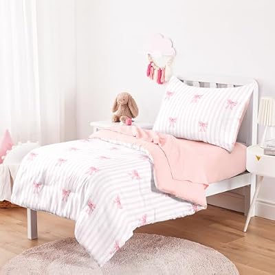 Striped Bow Toddler Bedding Set - view 2