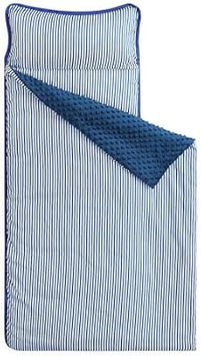 Ticking Stripe Nap Mat with Minky Blanket