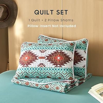 Turquoise Aztec Ranch Quilt Set - view 2