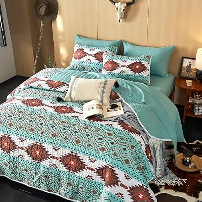 Turquoise Aztec Ranch Quilt Set - view 3