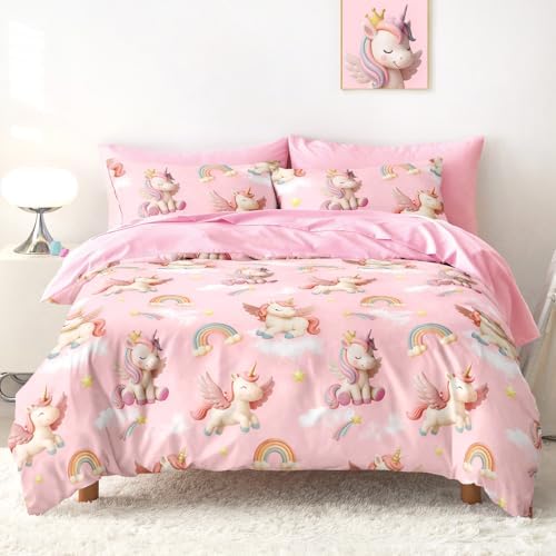 Wake In Cloud Unicorn Cloud Kids Bedding Set (5-Piece)