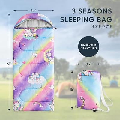 Unicorn Rainbow Hearts Sleeping Bag - view 2