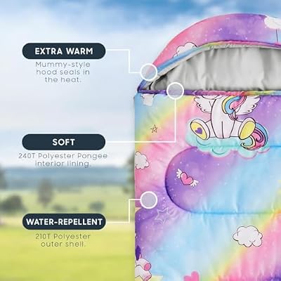 Unicorn Rainbow Hearts Sleeping Bag - view 3