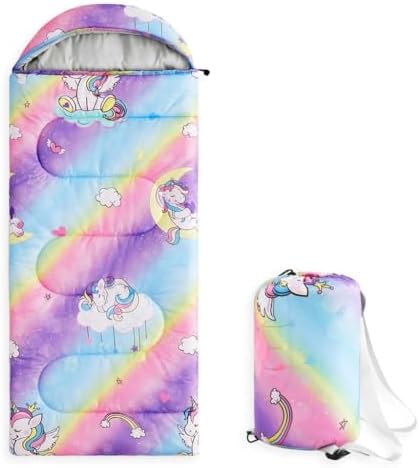 Wake In Cloud Unicorn Rainbow Hearts Sleeping Bag