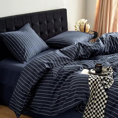 Vertical Pinstripe Cotton Duvet Cover