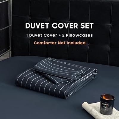 Vertical Pinstripe Cotton Duvet Cover - view 2